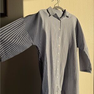 100% Cotton Blue and White Striped oversize dress